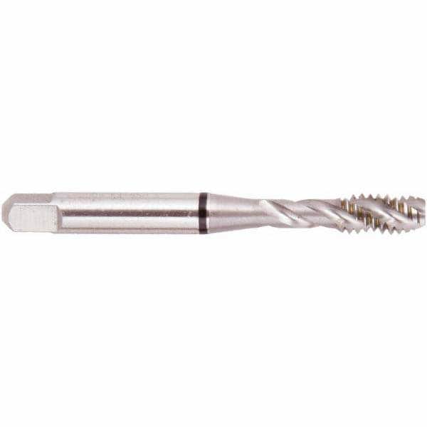 Spiral Flute Tap: 3/8-16, UNC, 3 Flute, Bottoming, 2B Class of Fit, High Speed Steel, Bright/Uncoated