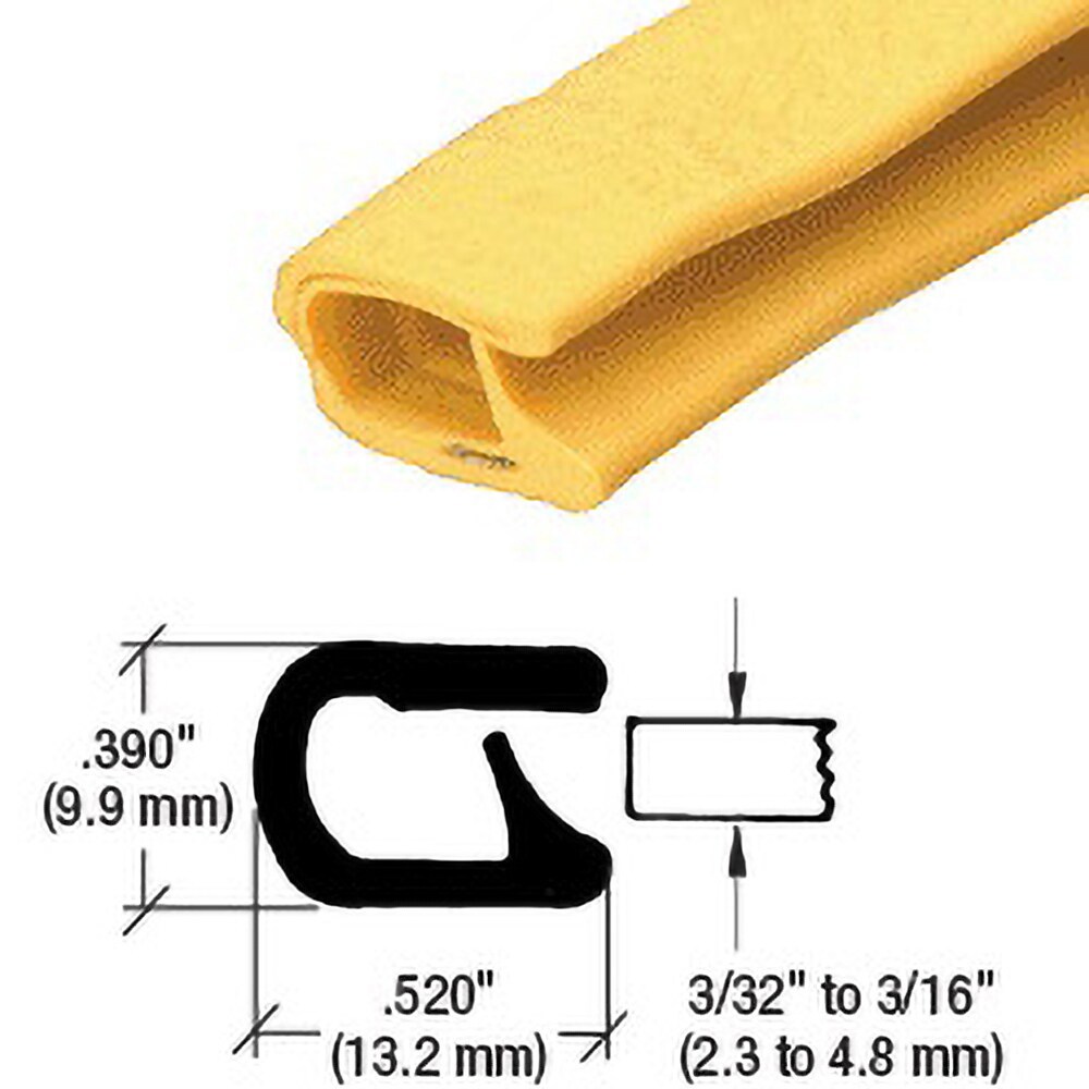 Automotive Replacement Parts; Type: Edge Trim ; Application: Edge Trim, Standard Single Lip Trim with Segmented Steel Core, .090