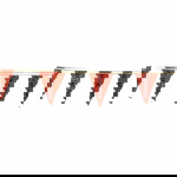 Pennants; Color: Red ; Overall Length (Feet): 60.00 ; Pennant Length (Inch): 18 ; Pennant Width (Inch): 12 ; Material: Vinyl ; Tensile Strength (Lb./Inch): 107