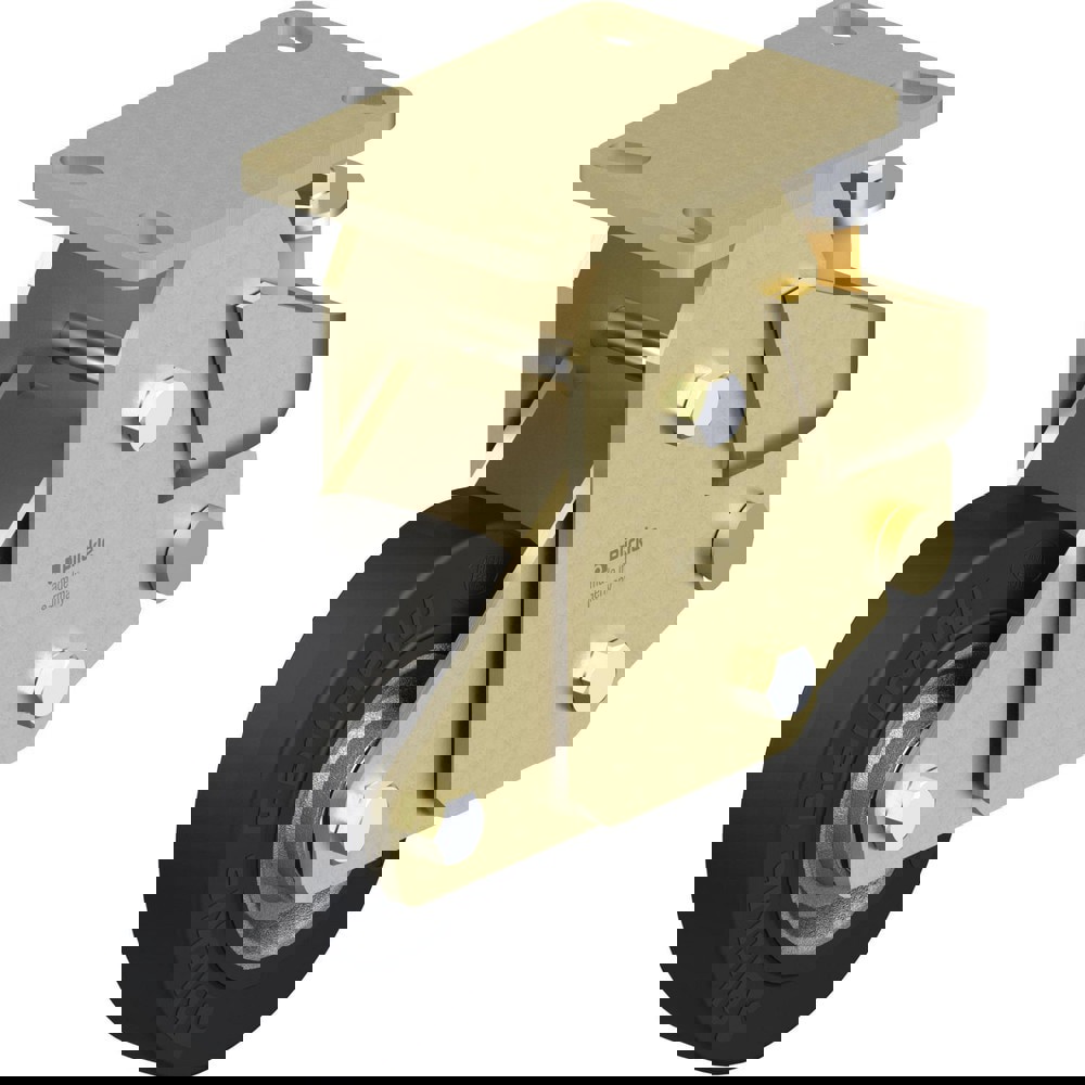 Top Plate Casters; Mount Type: Plate ; Number of Wheels: 1.000 ; Wheel Diameter (Inch): 10 ; Wheel Material: Rubber ; Wheel Width (Inch): 3-3/8 ; Wheel Color: Black