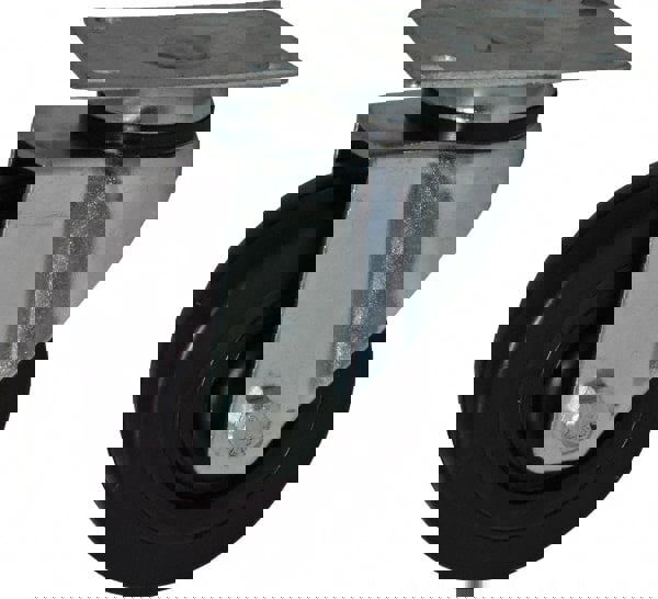 Swivel Top Plate Caster: Hard Rubber, 4