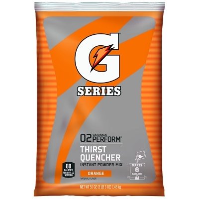 Activity Drink: 51 oz, Packet, Orange, Powder, Yields 6 gal