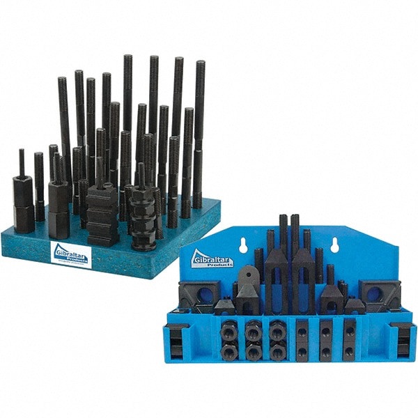 Fixture Clamp Step Block & Clamp Set: 52 Pc, 5/8-11 Stud Thread, 13/16