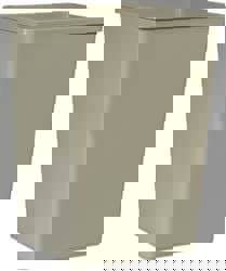 Trash Can: 35 gal, Square, Gray