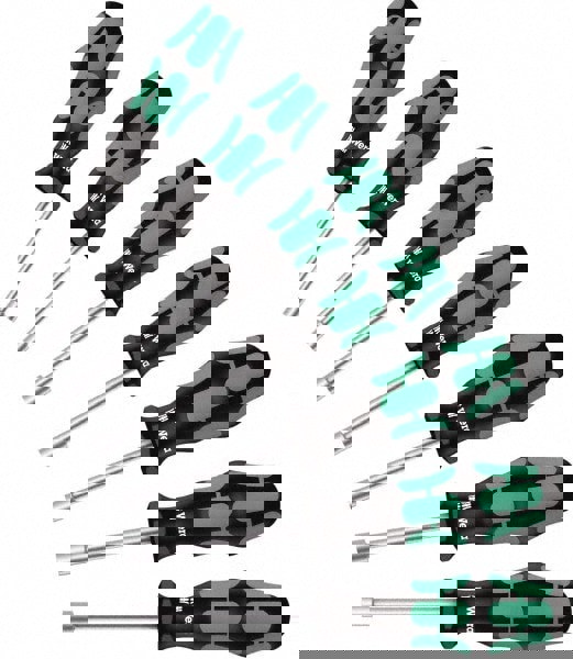 Nut Driver Set: 7 Pc, 5 to 13 mm, Hollow Shaft, Ergonomic Handle