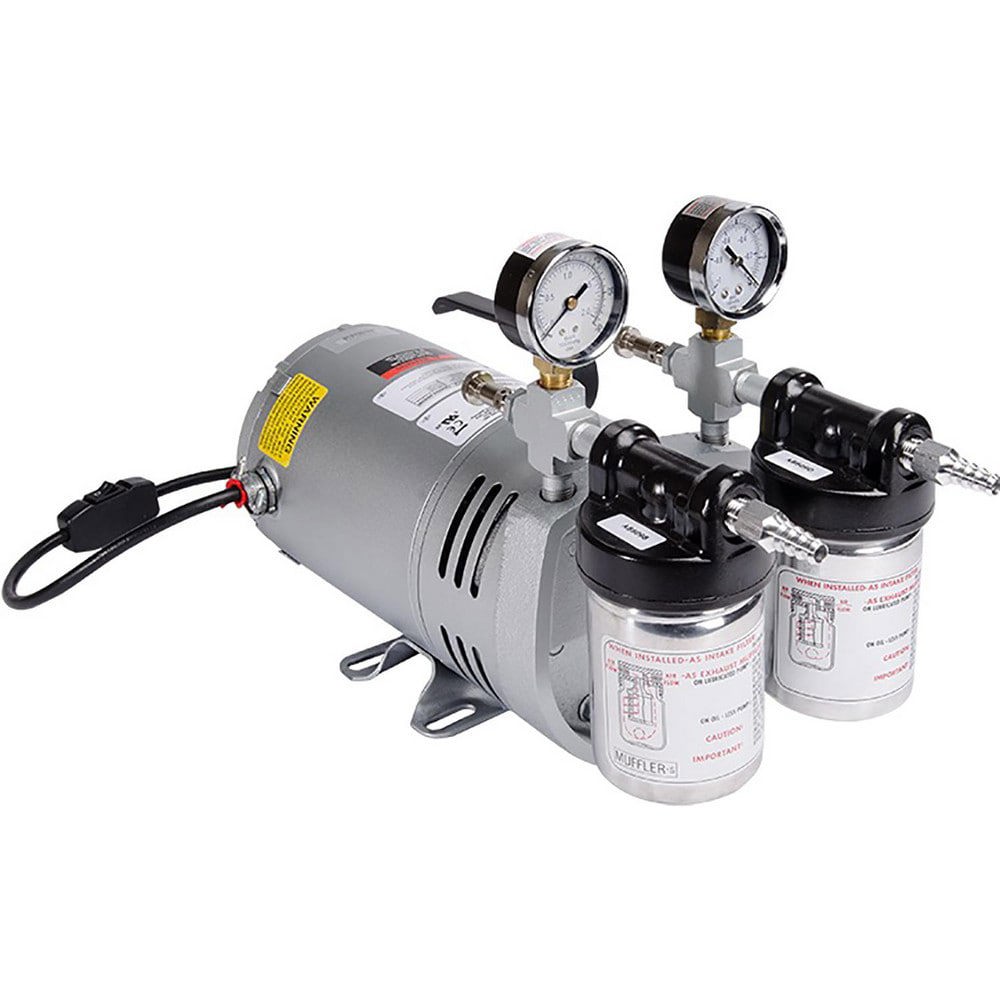 Rotary Vane-Type Vacuum Pumps; Compressor Type: Vacuum Pump ; Horsepower: 1/4 ; Cubic Feet Per Minute: 4.5 ; Voltage: 115/208-230V ; Port Size: 1/4 in ; End Connections: NPT