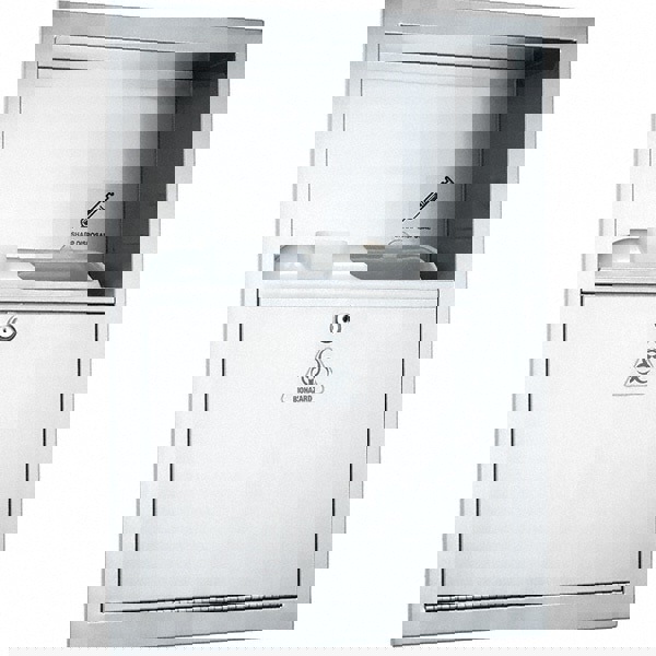 Sharps Container Cabinets; Style: Recessed ; Color: Silver ; Material: Stainless Steel ; Depth (Inch): 5-1/4 ; Width: 13-3/4 ; Height: 19-1/16