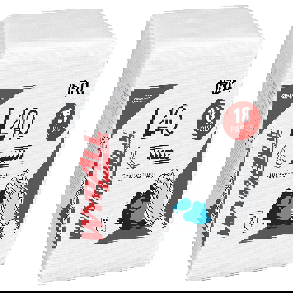 WypAll L40 Disposable Cleaning and Drying Towels (05701), Limited Use Towels, White