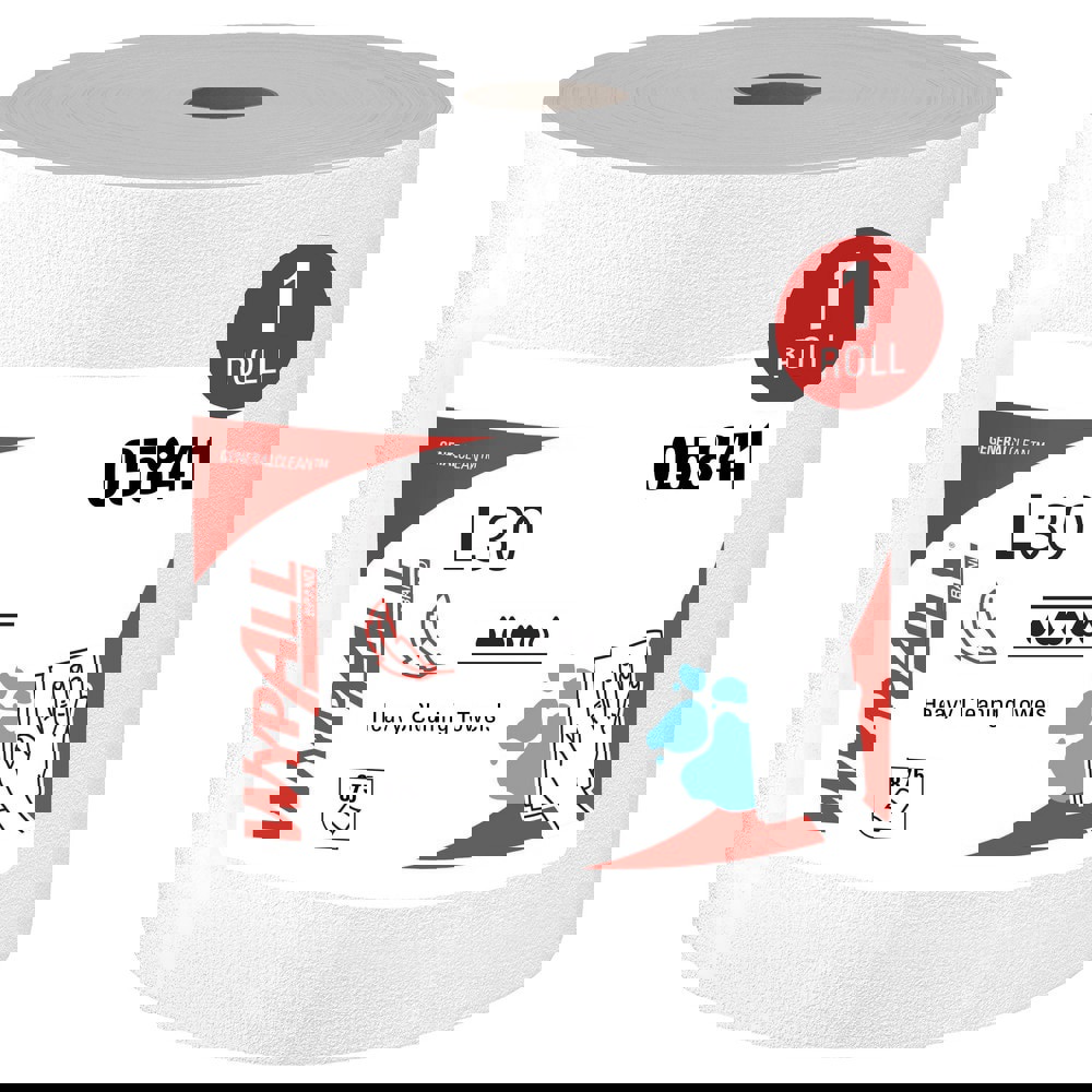 GeneralClean L30 Heavy Duty Cleaning Towels, Jumbo Roll, Strong & Soft Towels, White