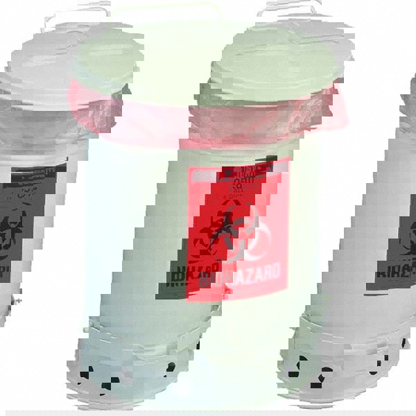 Hazardous Waste Cans; Container Capacity: 6gal (US) ; Container Shape: Round ; Lid Type: Flip Up ; Material: Steel ; Overall Diameter: 11.875 ; Overall Height: 15.875in