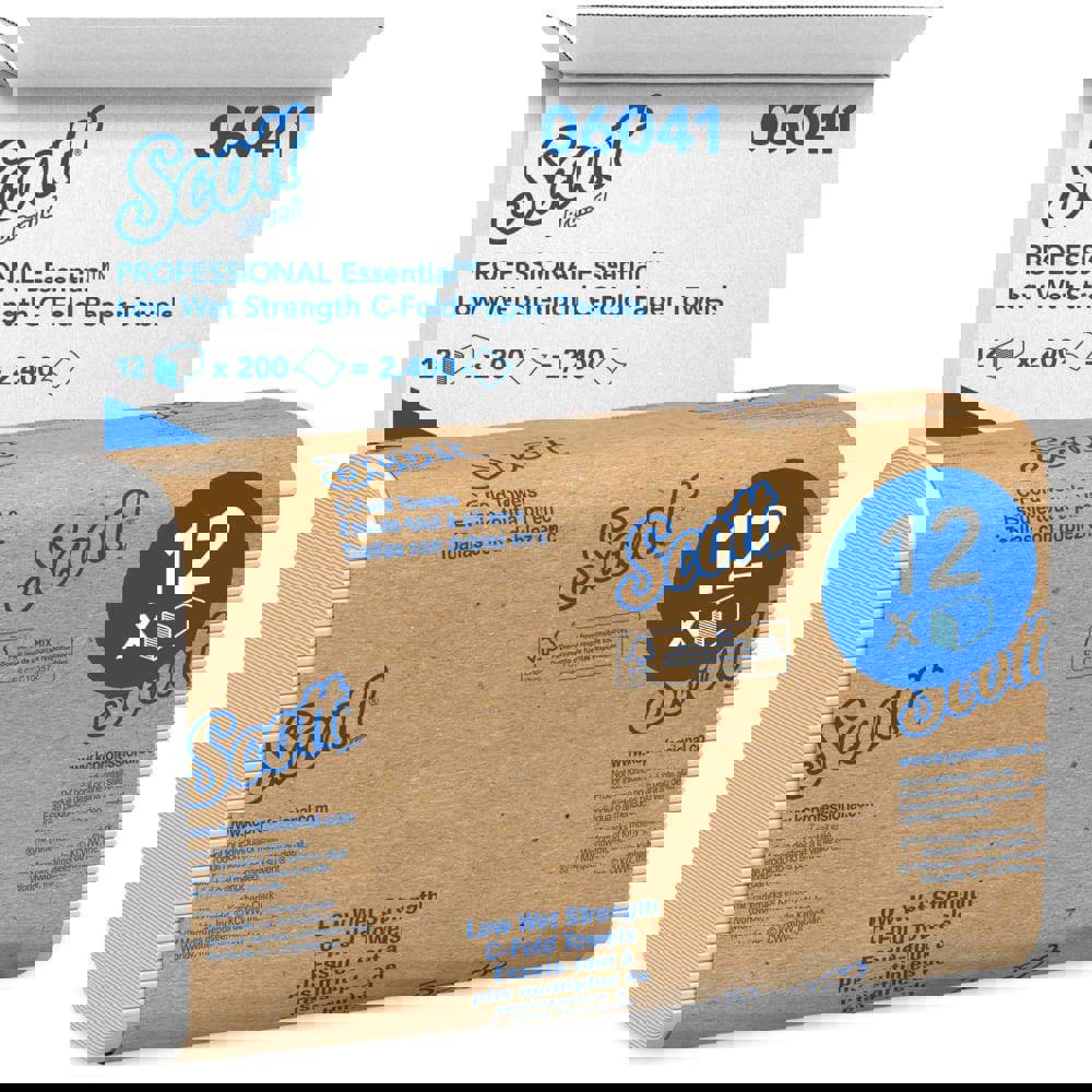 Essential C-Fold Paper Towels, Low Wet Strength, White