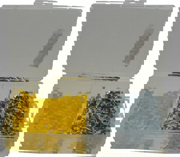 200 Piece, #6 to 8 Screw, Plastic & Steel Hex Drive Anchor Assortment