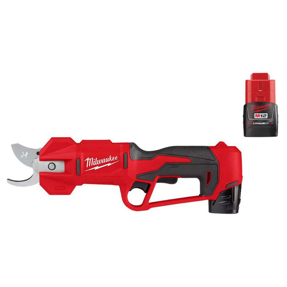 Handheld Power Shears; Handle Type: Inline ; Cutting Capacity: 1.25in ; Voltage: 12.00 ; Minimum Cut Radius: 1.25in ; For Cutting: Branches ; Cutting Pattern: Straight