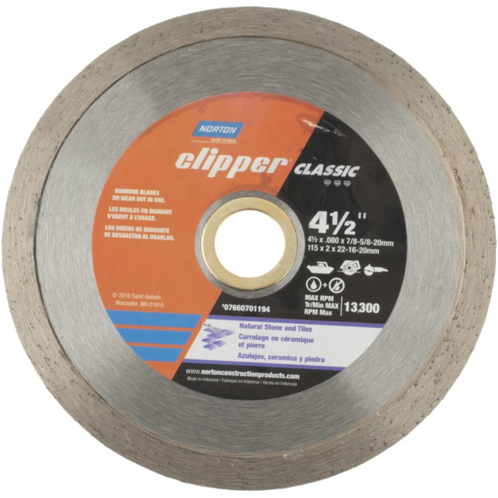Wet & Dry Cut Saw Blade: 4-1/2