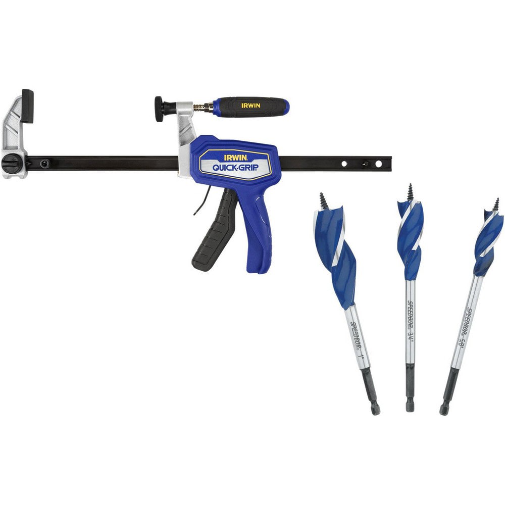 Bar Clamps; Maximum Capacity (Inch): 12 ; Overall Length (Inch): 12 ; Rail Material: Steel ; Replaceable Pads: No ; Handle Material: Plastic Resin ; Application: Clamping:Spreading