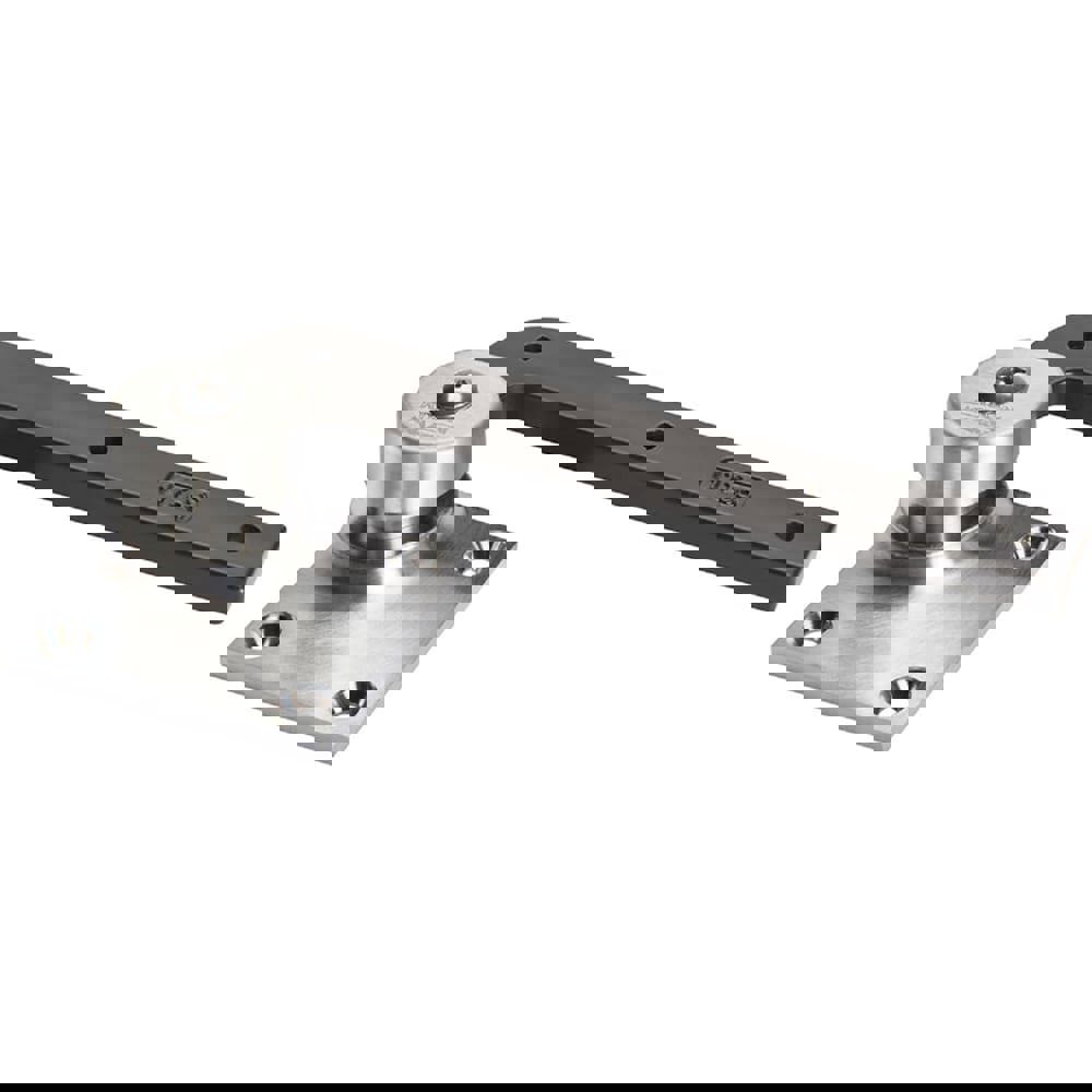 Pivot Hinges; Finish/Coating: Satin Chrome; Type: Regular Light-Duty/Light-Weight Pivot; Hand: Right Hand; Leaf Height: 4-1/4; Length (Decimal Inch): 7.2500; Length (Inch): 7-1/4; Load Capacity (Lb.): 300.000; Minimum Door Thickness (Decimal Inch): 1.750;