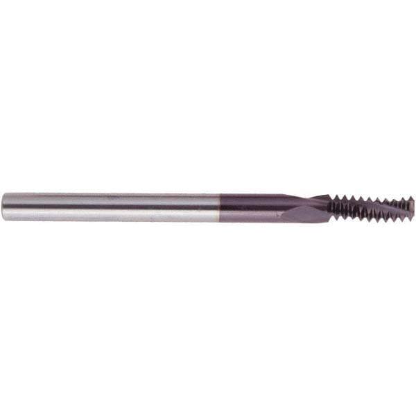 Helical Flute Thread Mill: #10-32, Internal & External, 3 Flute, Solid Carbide