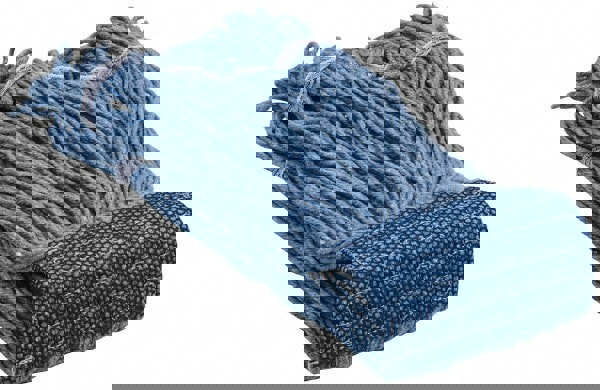 Wet Mop Loop: Clamp Jaw, Large, Blue Mop, Blended Fiber