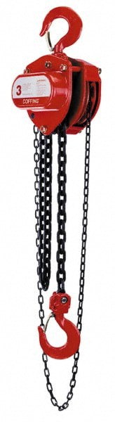Manual Hand Chain Hoist: 6,000 lb Working Load Limit, 20' Max Lift