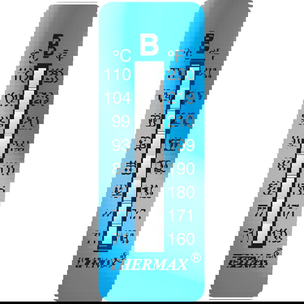 Temperature Indicating Labels; Indicator Use: One Time ; Temperature Rating: 71; 77; 82; 88; 93; 99; 104; 110 ; Accuracy: +/-1.5C ; Overall Height: 0.7 ; Overall Width: 2 ; Application: Permanent indication of highest temperature reached
