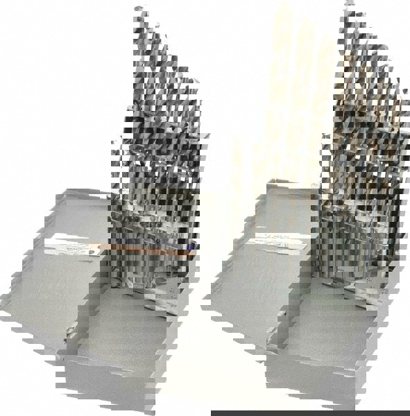 Drill Bit Set: Jobber Length Drill Bits, 15 Pc, 118 &deg;, High Speed Steel