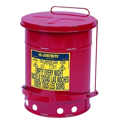 6 Gallon Capacity, Galvanized Steel Disposal Can