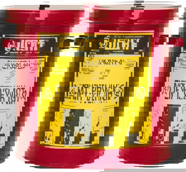 2 Gallon Capacity, Galvanized Steel Oily Waste Can