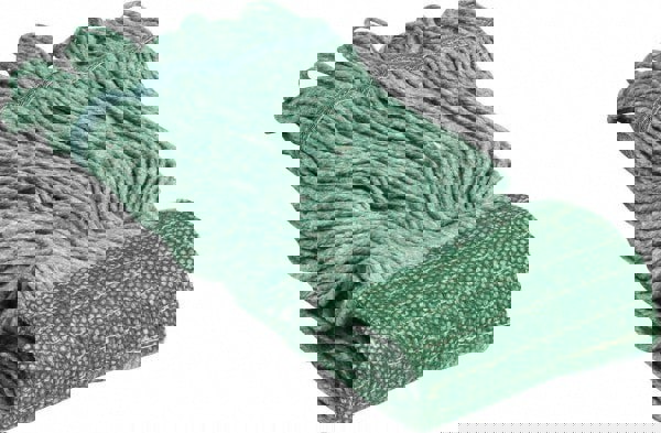 Wet Mop Loop: Clamp Jaw, Large, Green Mop, Blended Fiber