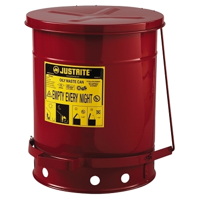 10 Gallon Capacity, Galvanized Steel Disposal Can