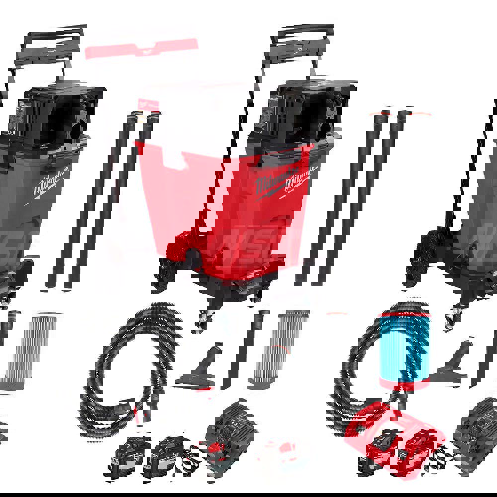 Wet/Dry Vacuum: Battery, 12 gal, 4.2 hp