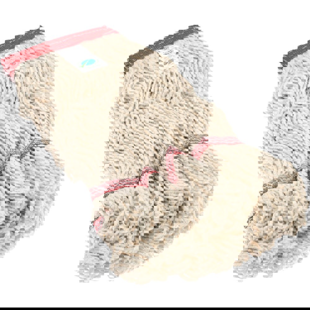 Wet Mop Loop: Clamp Jaw, X-Large, White Mop, Blended Fiber