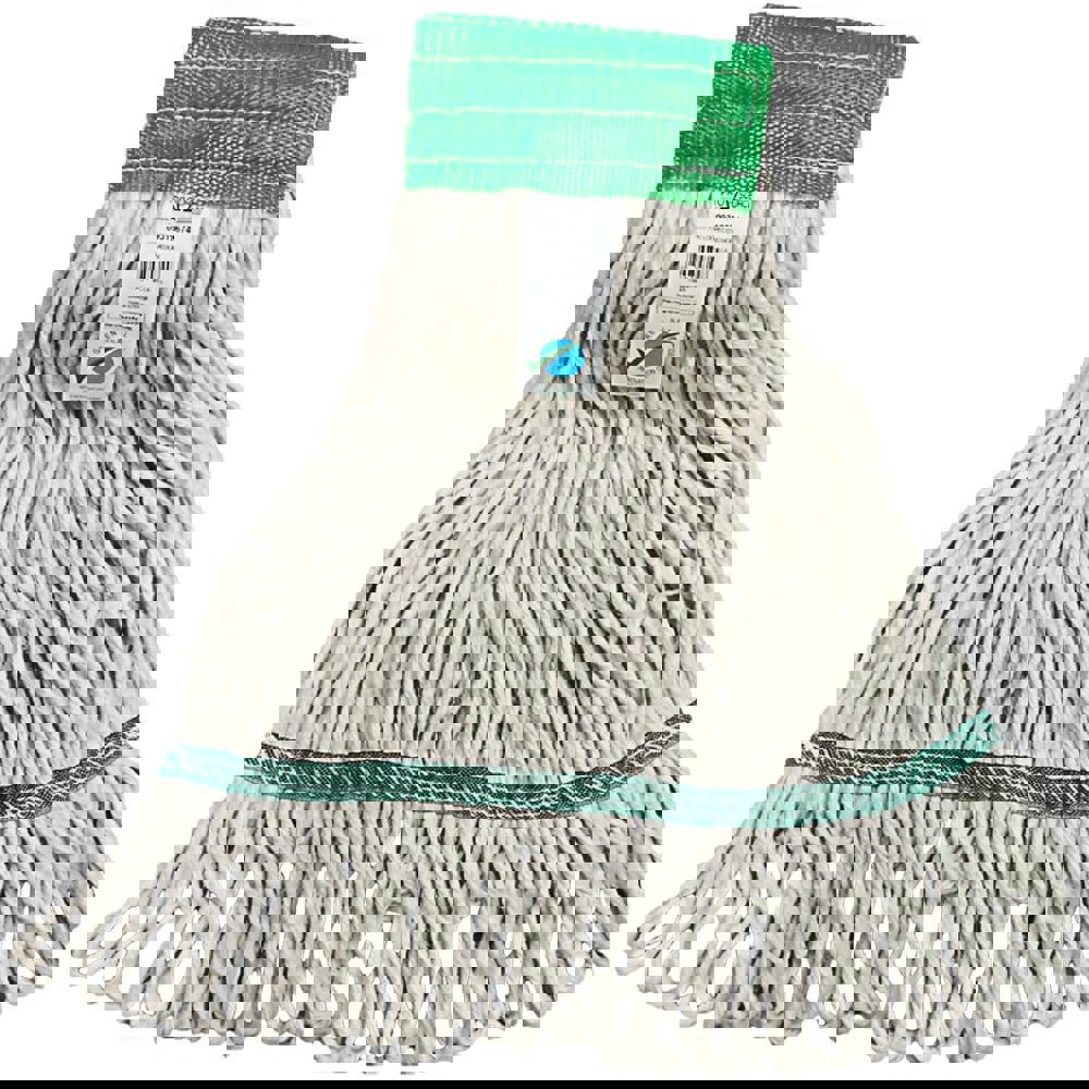 Wet Mop Loop: Clamp Jaw, Medium, White Mop, Cotton