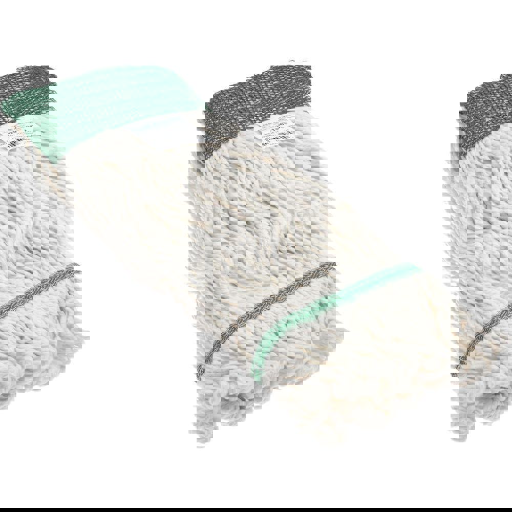 Wet Mop Loop: Clamp Jaw, Medium, White Mop, Cotton