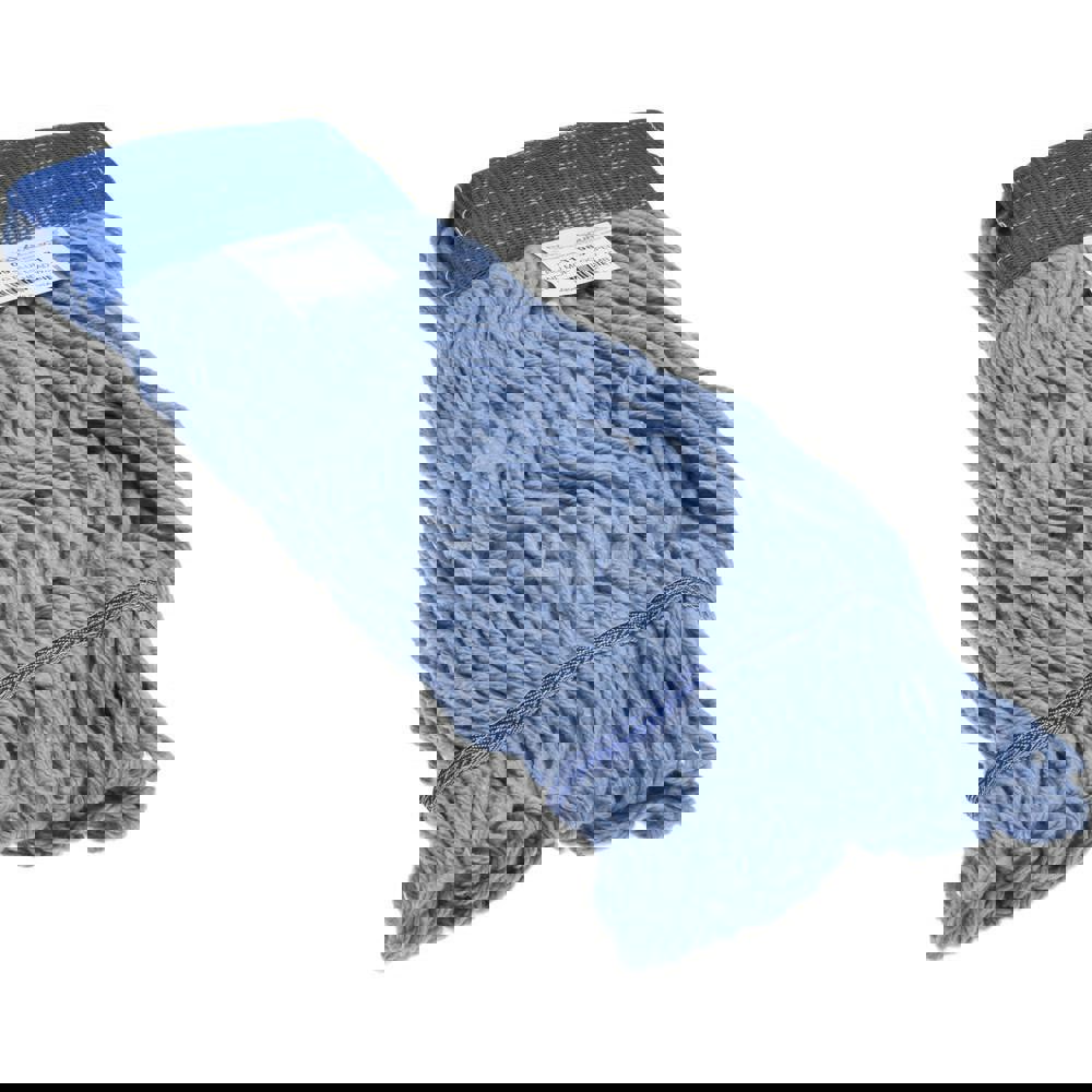 Wet Mop Loop: Clamp Jaw, Large, Blue Mop, Blended Fiber