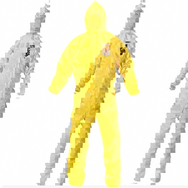 Non-Disposable Rain & Chemical-Resistant Coverall: Yellow, PE Film