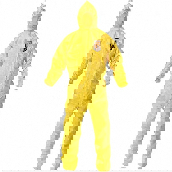 Non-Disposable Rain & Chemical-Resistant Coverall: Yellow, PE Film