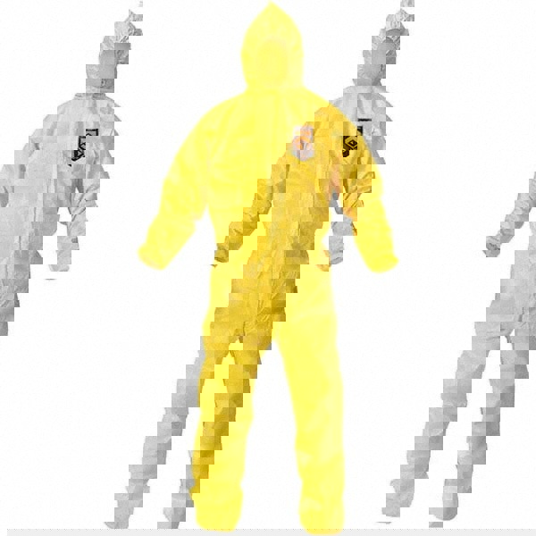 Non-Disposable Rain & Chemical-Resistant Coverall: Yellow, PE Film & Polypropylene
