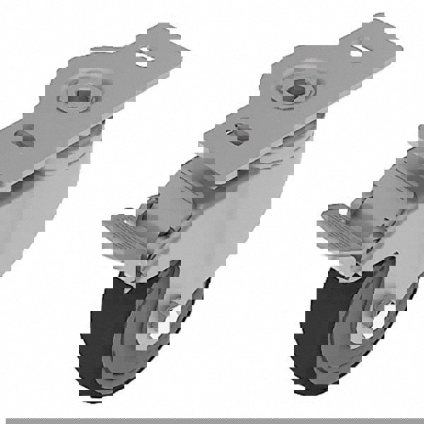 Swivel Top Plate Caster: Thermoplastic Elastomer, 224 lb Capacity