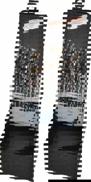 Drill Bit Set: Reduced Shank Drill Bits, 29.0 Pc, 135 deg, High-Speed Steel