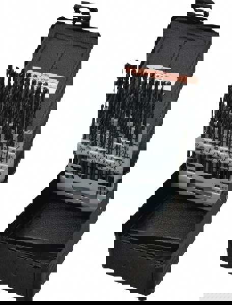 Drill Bit Set: Jobber Length Drill Bits, 60 Pc, 118 &deg;, High Speed Steel