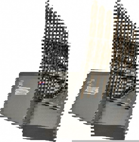 Drill Bit Set: Jobber Length Drill Bits, 15 Pc, 135 &deg;, Cobalt