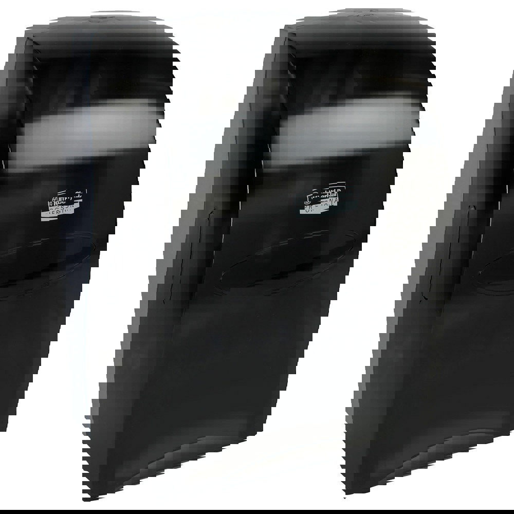 Sanitouch Manual Hard Roll Towel Dispenser, Black, for 1.5
