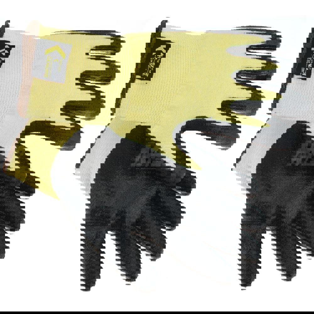 Cut-Resistant Gloves: PRO-SAFE Size X-Large, ANSI Cut A2, ANSI Puncture 1, Nitrile, Kevlar