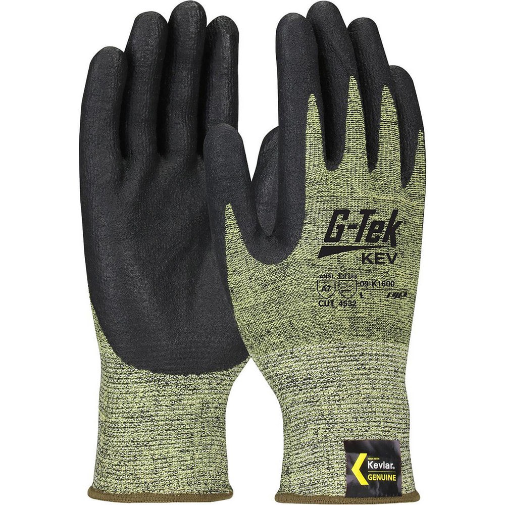 Cut, Puncture & Abrasion-Resistant Gloves: G-Tek 09-K1600, Size X-Large, ANSI Cut A7, ANSI Puncture 2, Nitrile, Kevlar