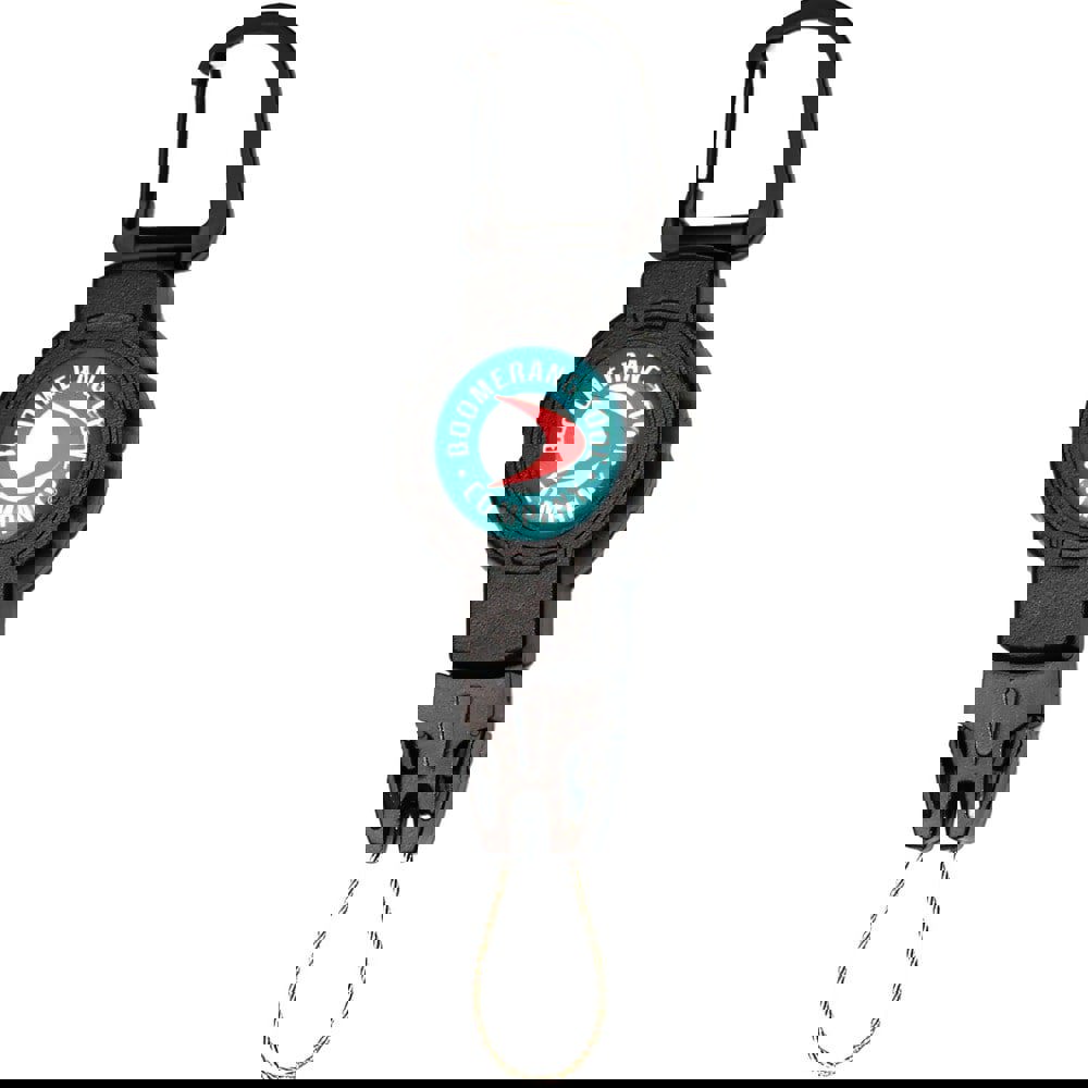 Retractable Key Rings & Gear Tethers; Type: Retractable Gear Tether ; Style: Carabiner ; Interchangeable: Yes ; Extended Length (Inch): 24 ; Color: Black ; Material: Polycarbonate (Housing); Aramid Fiber