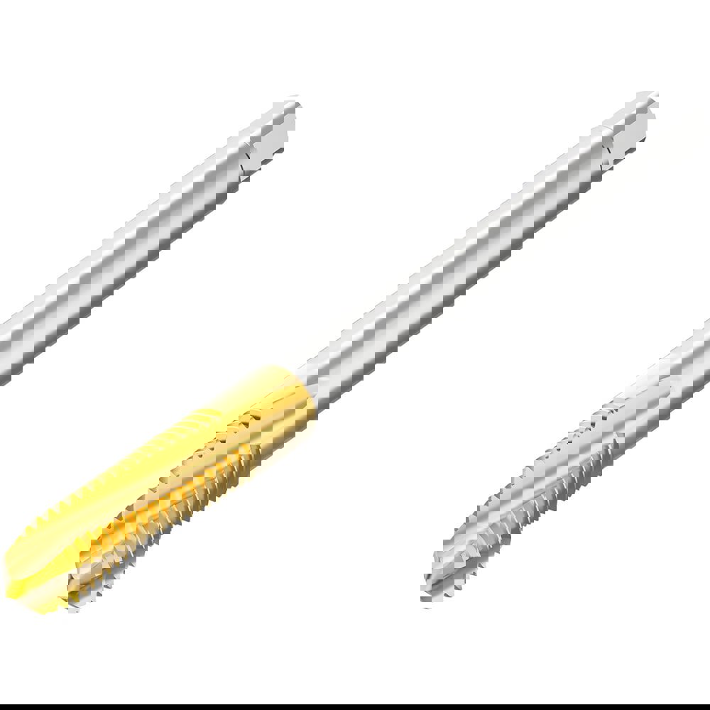 Spiral Flute Tap: M5 Metric, 3 Flutes, Modified Bottoming, 6HX Class of Fit, HSS-E-PM, TiN Coated
