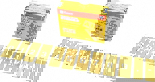 15 Piece, 1/2 Inch Character Size, Brass Stencil