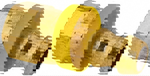 Barbed Push-On Hose Female Connector: 9/16-18 UNF, Brass, 3/8