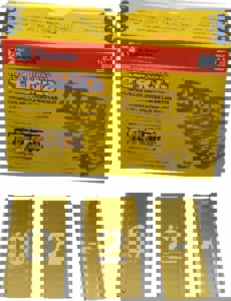 15 Piece, 3/4 Inch Character Size, Brass Stencil