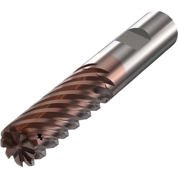 Corner Radius End Mill: 25 mm Dia, 50 mm LOC, 3 mm Radius, 9 Flutes, Solid Carbide
